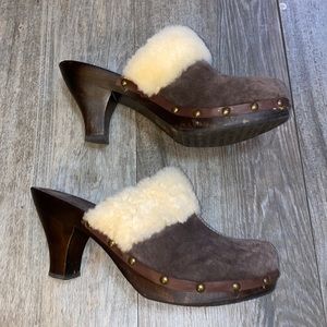 Gianni Bini Furrever Leather clogs